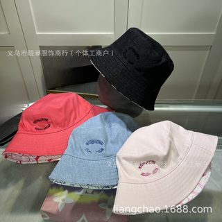 유니섹스 데님 버킷햇 자외선 차단 넓은 챙 평챙 벙거지 모자 개성 스타일 사계절