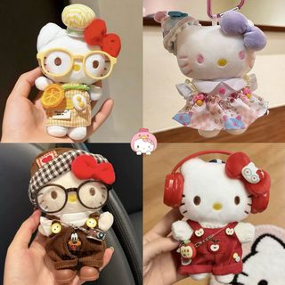13cm KT 고양이 봉제인형 키링 하트고리 가방 장식 열쇠고리 코스튬 인형