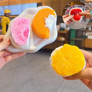 푸드그레이드 실리콘 과일 요거트 샌드 스퀴시 키링 스트레스 해소 촉감 장