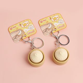 샤오롱바오 만두 버튼 말랑이 키링 PVC 스트레스 해소 장난감
