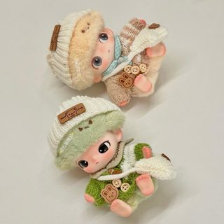DIMOO 10~15cm 인형옷 컬러 단추 니트 스웨터 모자 크로스백 세트
