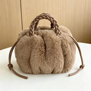 여성 페이크 래빗 퍼 호박백 가을 겨울 토트 숄더 크로스백