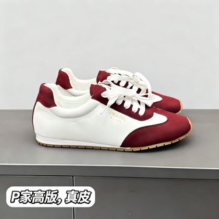 천연가죽 여성 데훈슈즈 스니커즈 컬러블록 레트로 캐주얼 플랫슈즈