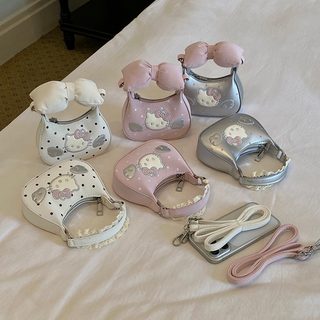 키티 고양이 도트 미니 크로스백 아동 손가방 리본 여아 미니백