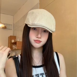 봄여름 통기성 코튼린넨 베레모 남녀공용 복고 캡모자 짧은챙 캐주얼 데일리 모자