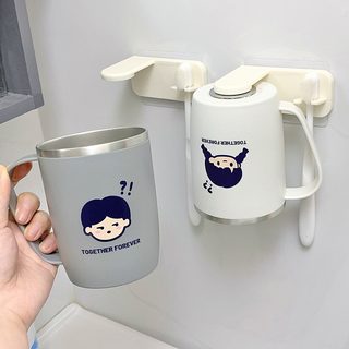 304 스테인리스 자석 양치컵 무타공 거꾸로 보관 욕실 칫솔컵 거치대 남아 여아 디자인
