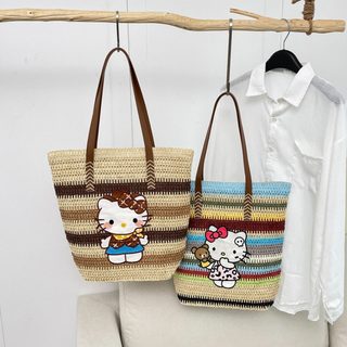 키티 라탄 토트백 여름 대용량 숄더백 데일리 비치백