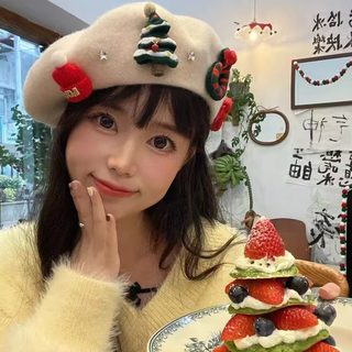 여성 울 베레모 크리스마스 장식 가을 겨울 방한 무챙 화가모자