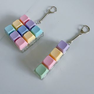 마카롱 키캡 키링 키보드 버튼 누르기 스트레스 해소 피젯 장난감 발광 선택