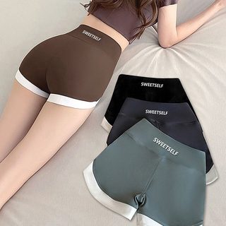 여성 3부 배색 바이커쇼츠 얇은 요가 레깅스 포켓 슬림핏 안전 속바지