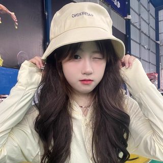여성 버킷햇 여름 햇빛 차단 100% 면 벙거지 모자 조절 가능 접이식 숏챙