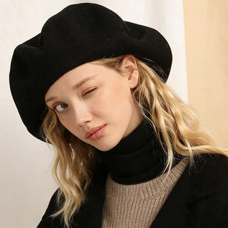 여성 오버사이즈 울 베레모 가을 겨울 영국풍 복고 화가모자 구름핏 방풍 방한 모자