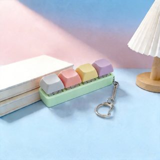 마카롱 4키 기계식 키보드 키캡 키링 손가락 누르기 스트레스 해소 장난감