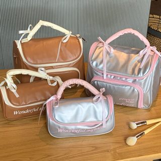 리본 화장품 파우치 대용량 분리수납 여행용 휴대용 세면도구 수납가방