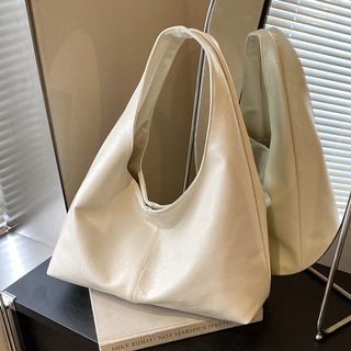 여성 빈티지 PU 미니 토트백 대용량 데일리 지퍼 숄더 겨드랑이 가방