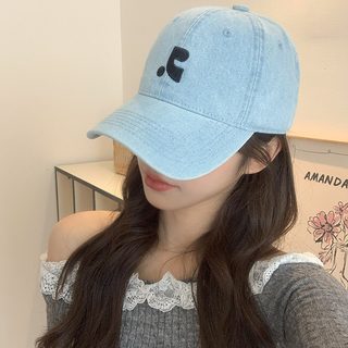 남성 커스텀 레터링 자수 워싱 데님 볼캡 봄여름 스트리트 조절형 야구모자