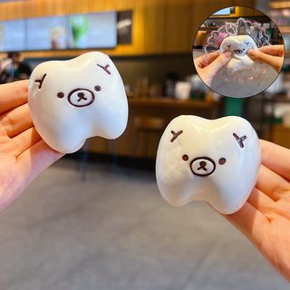 큰이빨 곰돌이 말랑이 키링 식품용 실리콘 스트레스 해소 주무르기 장난감