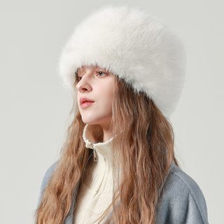 겨울 페이크 밍크 퍼 버킷햇 방한 보온 무지 접이식 벙거지 모자 프리사이즈