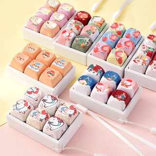 6버튼 말랑이 키링 스트레스 해소 푸시팝 캐릭터 가방고리