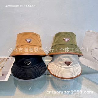 삼각 로고 버킷햇 남녀공용 넓은챙 통풍 벙거지 모자 봄가을 데일리 여행용