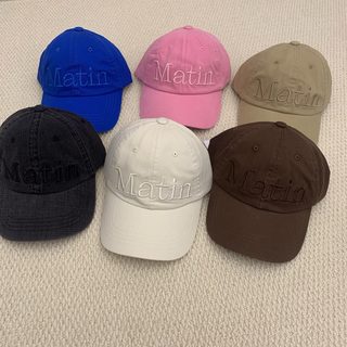MATIN 대문자 자수 볼캡 남녀공용 소프트 캡 모자 캐주얼 자외선 차단 야구모자