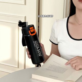JUSTYOU 316L 스테인리스 보온병 600ml 800ml 빨대형 원터치 휴대용 스포츠 물병