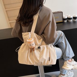 대용량 여성 캔버스 토트백 대학생 수업 출근용 데일리 숄더백 손가방