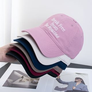 남녀공용 코튼 레터링 자수 볼캡 사계절 통기성 자외선 차단 사이즈 조절 커브챙 야구모자