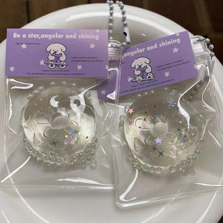 고투명 도넛 크루아상 말랑이 키링 TPR 촉감 스트레스 해소 가방 장식 장난감