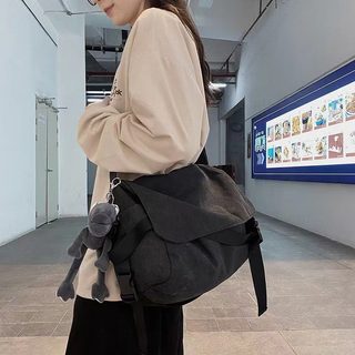 남녀공용 레트로 나일론 크로스백 학생용 데일리 여행 메신저 숄더백