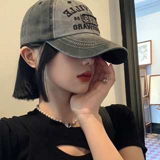 남녀공용 빈티지 데님 볼캡 워싱 레터링 캡 넓은 챙 얼굴 작아보이는 조절형 야구모자