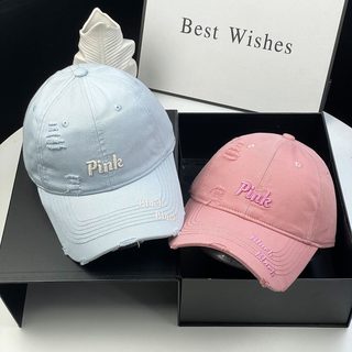 남녀공용 빈티지 레터링 자수 볼캡 워싱 데미지 코튼 조절식 야구모자