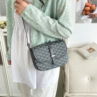 남녀공용 PU 크로스백 프린트 숄더백 22×7×16 데일리 미니 사각 가방