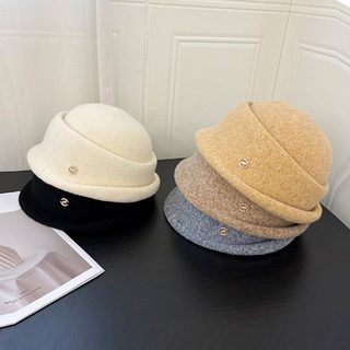 여성 겨울 니트 벙거지 무챙 버킷햇 큰머리 둘레조절 방풍 보온 모자 56-58cm