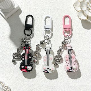 귀여운 고양이 기타 음표 키링 레진 DIY 학생 가방 백참 열쇠고리