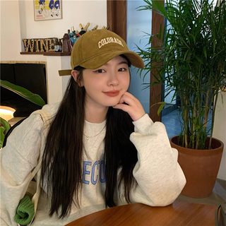 여성 사계절 코튼 자수 야구모자 소프트탑 얼굴 작아 보이는 데일리 볼캡