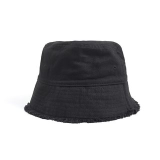 여성용 봄가을 코튼 프린지 버킷햇 넓은챙 자외선차단 얼굴작아보이는 평챙 벙거지