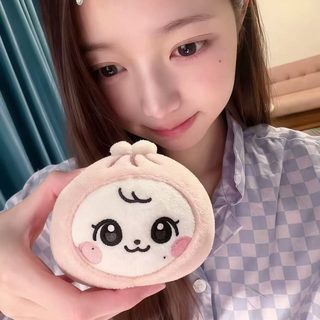 핑크 샤오롱바오 봉제 키링 귀여운 만두 캐릭터 가방 장식 인형