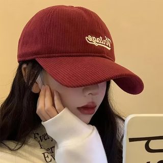 코듀로이 자수 볼캡 남녀공용 조절형 가을 겨울 레터링 야구모자