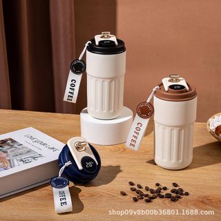 스마트 온도표시 500ml 보온병 304 스테인리스 진공 텀블러 휴대용 누수방지