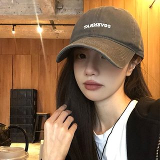 여성 자수 볼캡 깊은 챙 넓은 빅사이즈 조절형 면 야구모자 사계절 데일리 캡