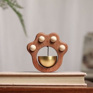 고양이 발바닥 원목 자석 도어벨 현관문 알림 황동 종 풍경 인테리어 장식