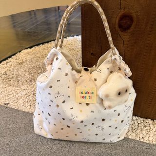 귀여운 고양이 프린트 여성 숄더백 학생용 데일리 토트백 통학 출근 가방