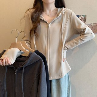 여성 오픈집업 후드 긴팔 가디건 루즈핏 롱슬리브 봄가을 상의 빅사이즈
