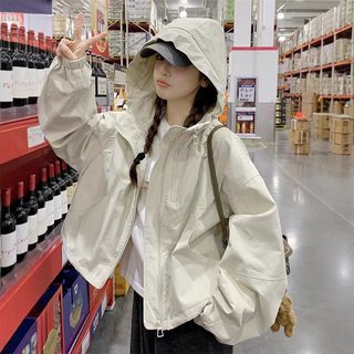 여성 후드 바람막이 루즈핏 간절기 집업 재킷 캐주얼 아우터