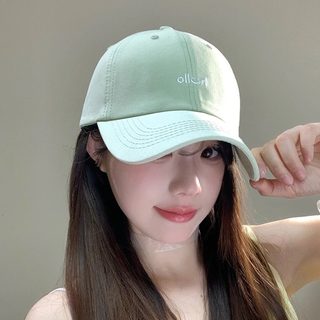 헬로 자수 레터링 야구모자 여성용 심플 캐주얼 깊은핏 조절 가능