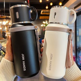 316 스테인리스 600ml 손잡이 텀블러 이중 진공 보온병 차량용 아웃도어 각인 물병