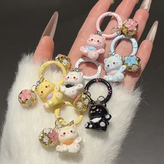 고양이 키링 귀여운 캐릭터 열쇠고리 학생 책가방 가방 장식 우정 선물