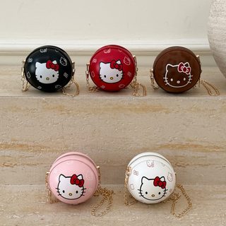 아동 카툰 고양이 프린트 미니 크로스백 여아 체인 동전지갑 귀여운 데일리 가방