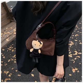 여성 스웨이드 숄더백 대용량 호보백 버클 크로스백 토트백